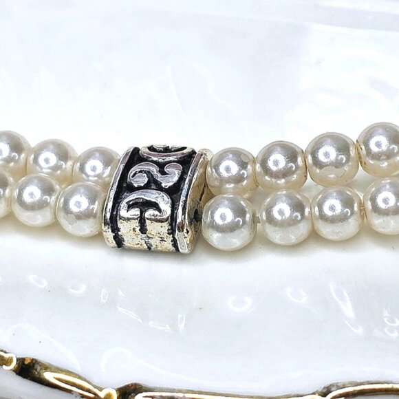 Brighton Lady Jane Silver-plated Pearl Double Strand Pearl Bracelet - Picture 4 of 8